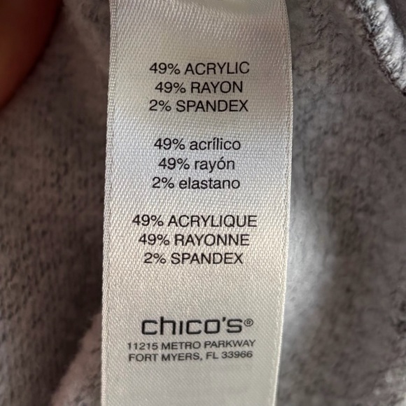 •Chico’s• COZISOFT Cowl Neck Tunic Length Top - Size Small - Picture 7 of 9